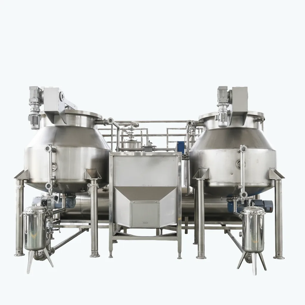 Twin-vessel 300KG-class batch vacuum frying installation for larger per-batch output