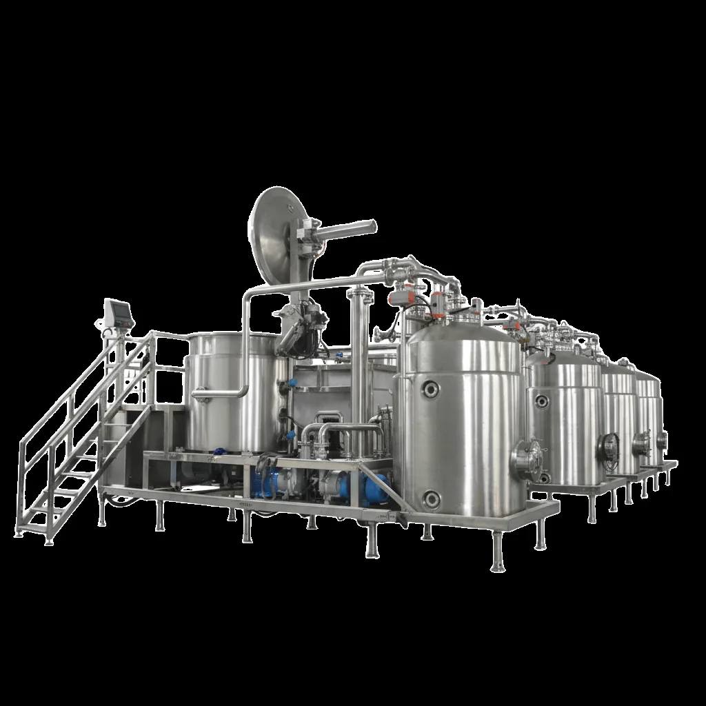 QS-300 large-capacity vacuum frying line with multiple vessels and piping