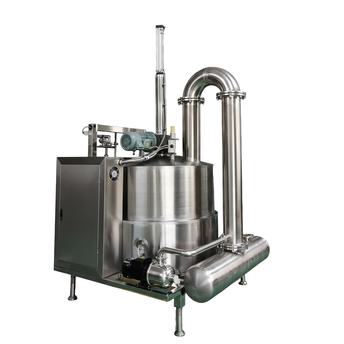 QS-VF100 vacuum fryer side view showing the 304 stainless steel construction