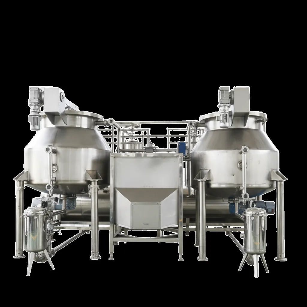 Twin vessels of the QS-300 vacuum fryer production setup